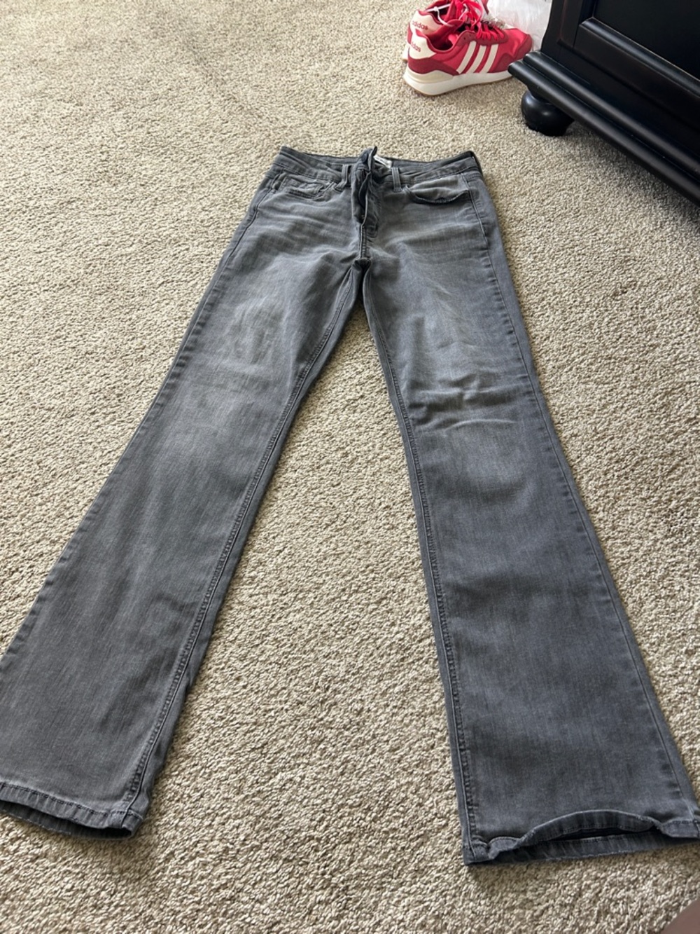 High-Rise Gray Flare Jeans for Women - Classic Wide-Leg Style